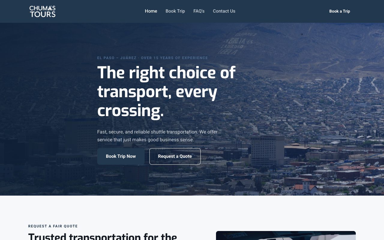 Chumas Tours' new website