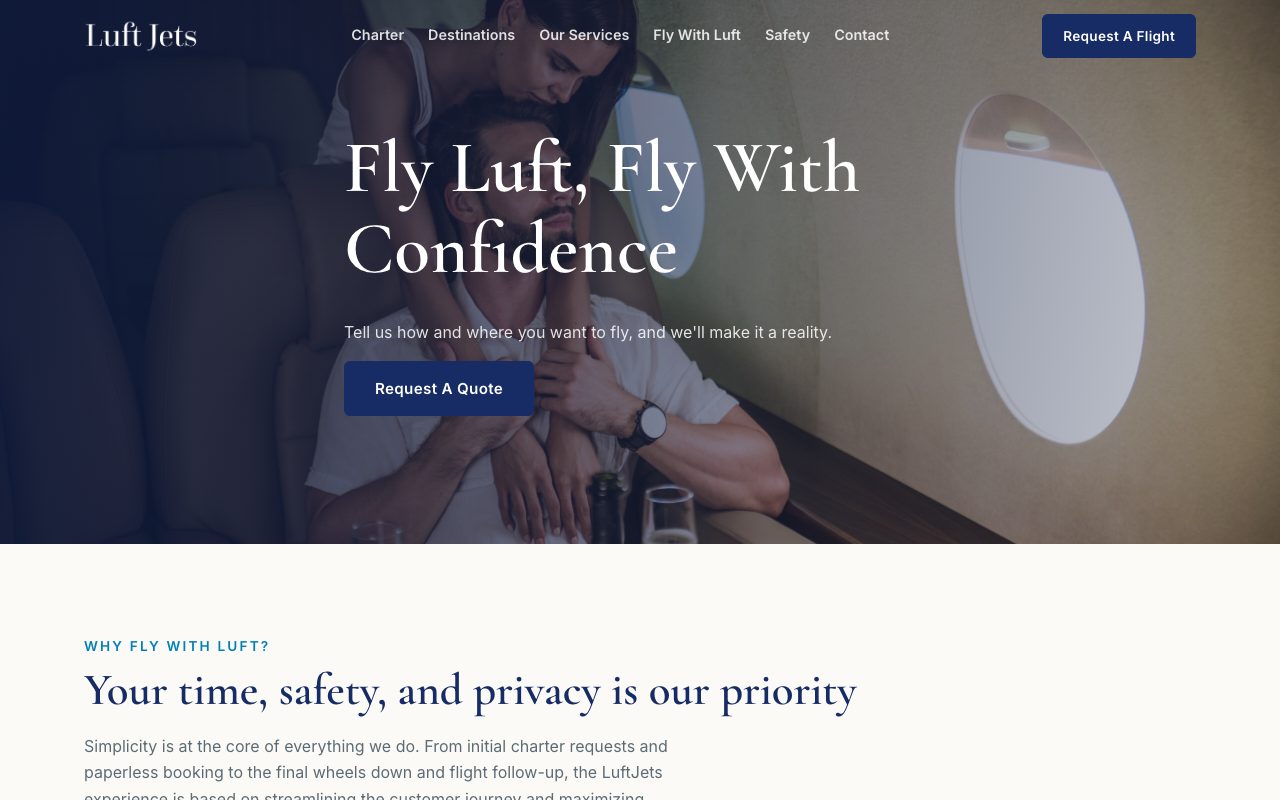 LuftJets' new website