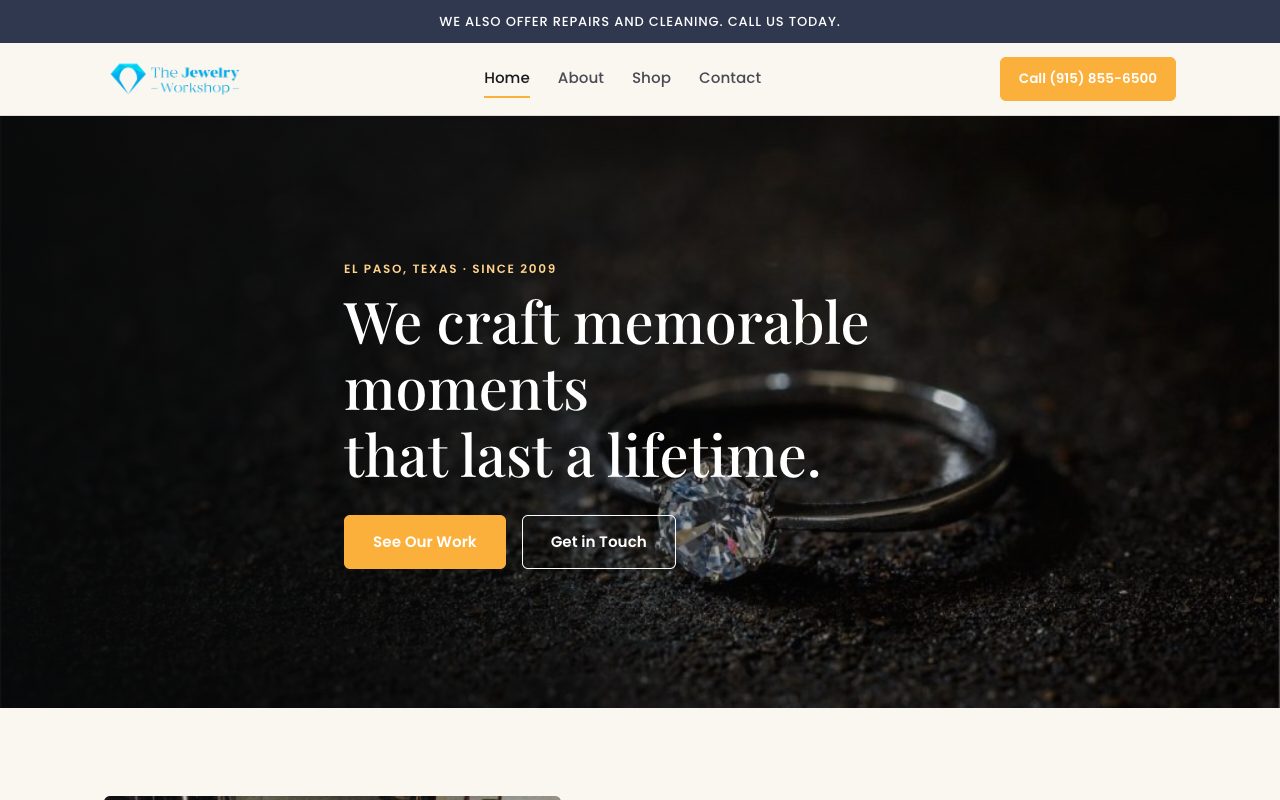 The Jewelry Workshop's new website