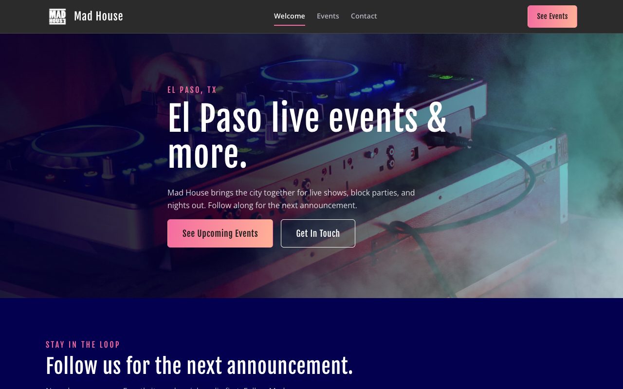 Mad House's new website
